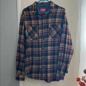 Coleman Men's Plaid Casual Button Down Shirt - Red, Blue, Tan